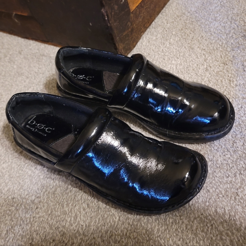 BOC Born Concepts Black Patent Leather PEGGY Clog Style